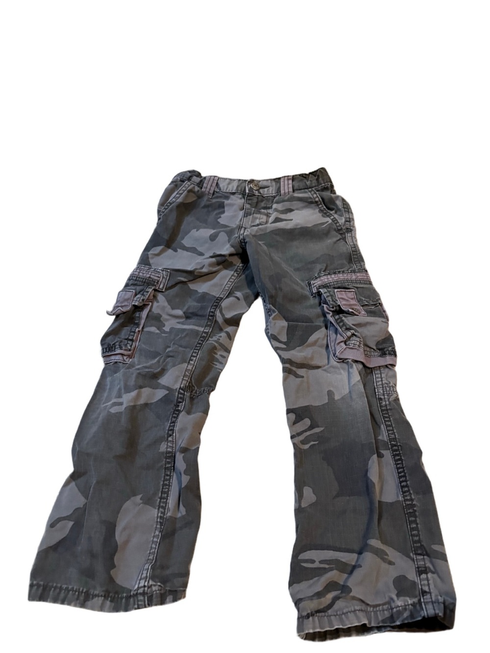 Boys Wrangler Grey Camo Cargo Pants Size 7